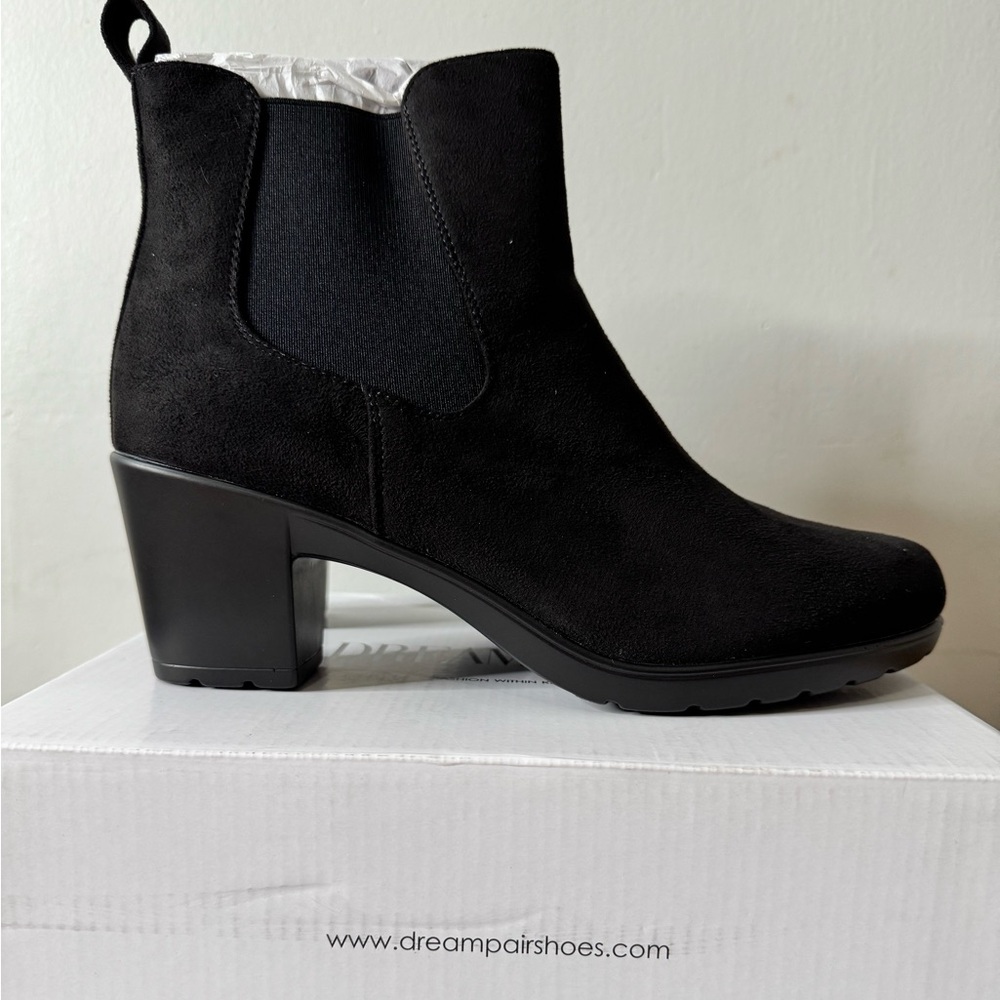 DREAM PAIRS Women's Low Chunky Block Heel Ankle Booties